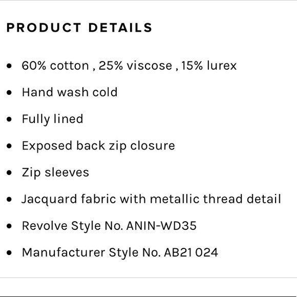 NWT Anine Bing Brocade Dress - Picture 7 of 8